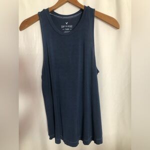 American Eagle Soft & Sexy Denim Blue XS Swing Tank